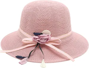 1920s French Bonnet Cap Bucket Fedora Round Bowler Sun Hat Foldable Vintage Women Floral DreStraw Cloche Hat