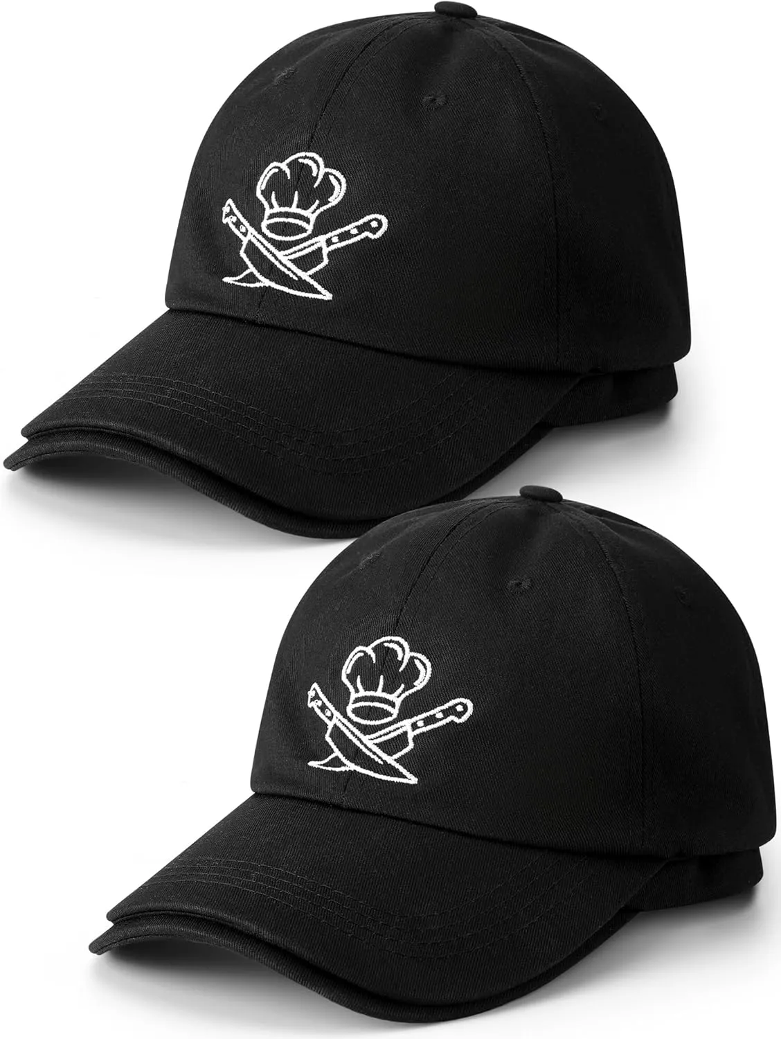 4 Pack Chef Caps for Men Adjustable Baseball Cap Black Funny Kitchen Hats Bulk Dad Hat Chef Accessories