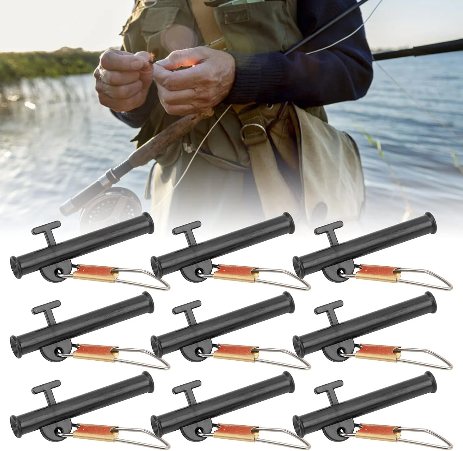 40pcs Sinker Slide Slider with Metal Snaps ABS Slider Clip Outdoor Accessories for Boat, Beach(Black,Red)
