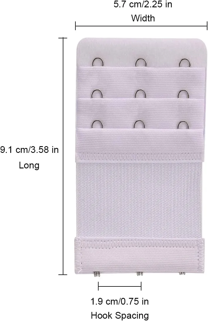 6 Pcs Women's Bra extenders 2 Hooks/3 Hooks Bra Extension