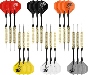 Accmor Steel Tip Darts,18 Pack Metal Darts Set, Professional Metal Tip Darts, Darts for Dartboard, Dart Flights for Adults
