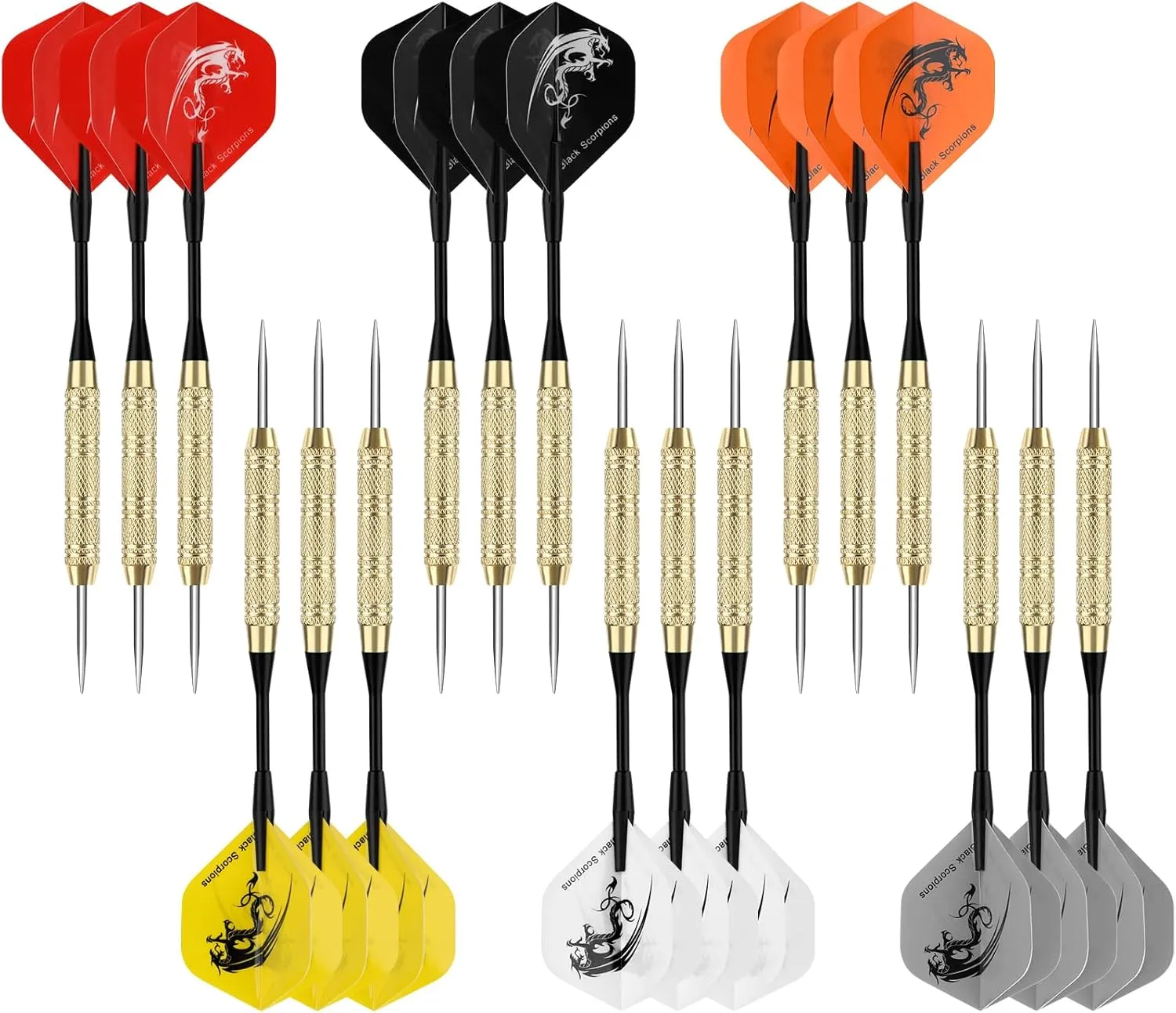 Accmor Steel Tip Darts,18 Pack Metal Darts Set, Professional Metal Tip Darts, Darts for Dartboard, Dart Flights for Adults
