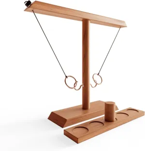 Aisle 3 Essentials Ring Toss Games  Wooden Hook Ring Toss for Adults & Kids, Indoor & Outdoor Yard Activity, Large 15.5 x 13.5, Fun Party Entertainment, Bar & Patio Decor, Camping Essential