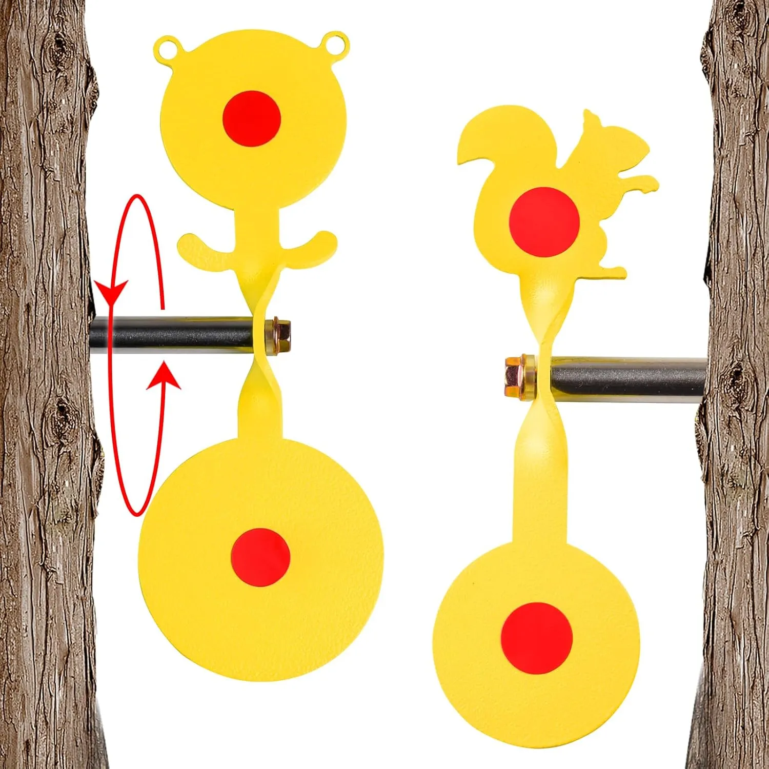 BB Gun Targets Set Hunting & Shooting Targets Spinning Steel - Bear, Bird, and Rooster Sets Three Different Designs, Suitable for Air Guns, Slingshots, Rifle