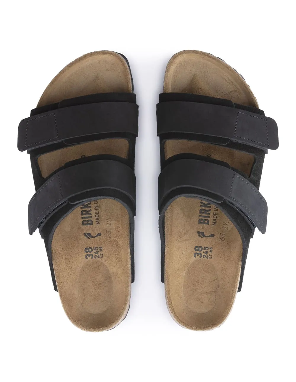 Birkenstock Uji Nubuck Leather Suede Negras Hombre