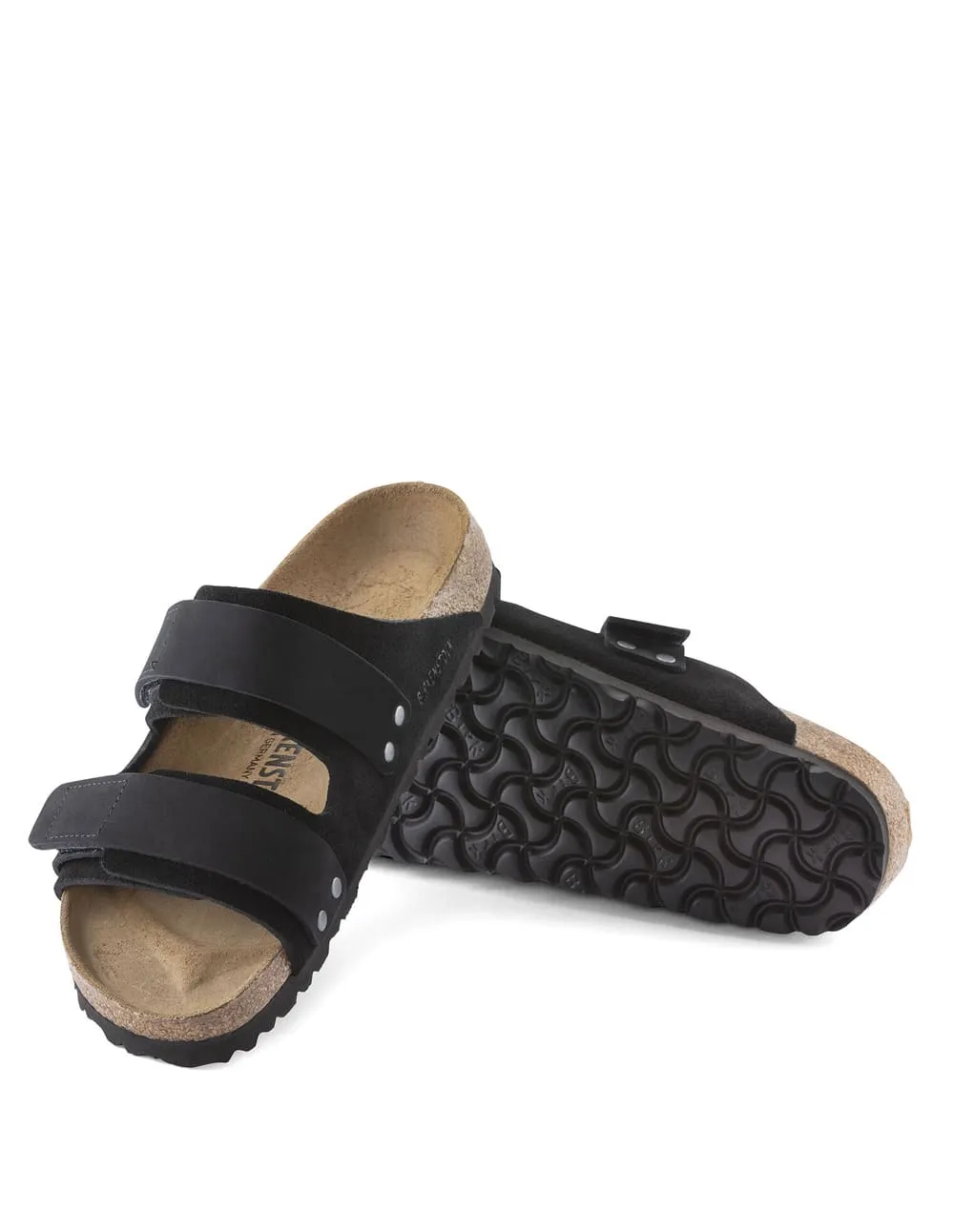 Birkenstock Uji Nubuck Leather Suede Negras Hombre