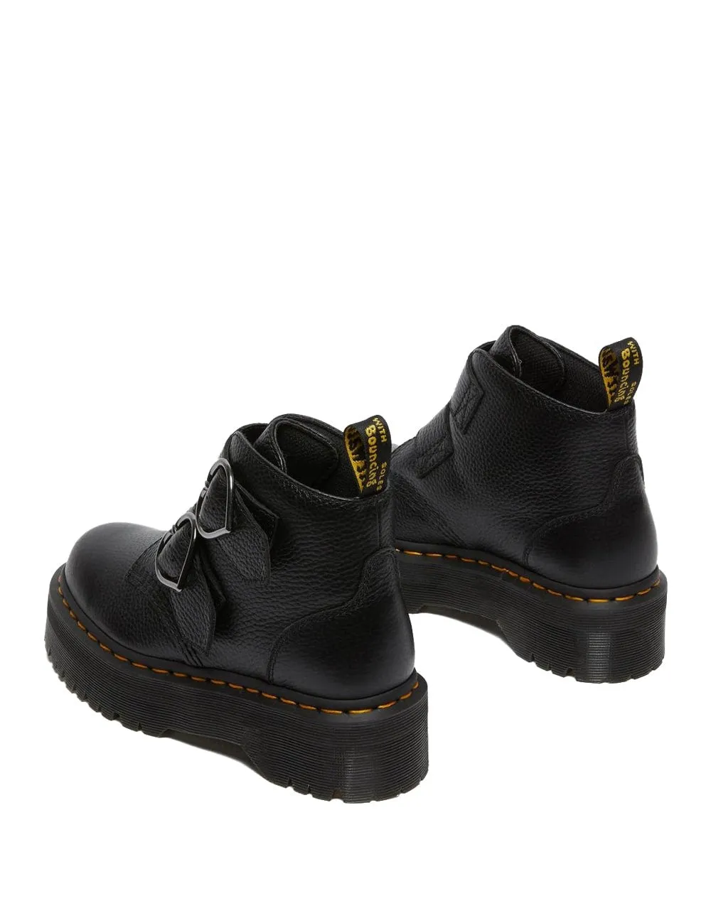 Botas Dr. Martens Devon con Plataforma y Hebillas de Corazón Negras Mujer