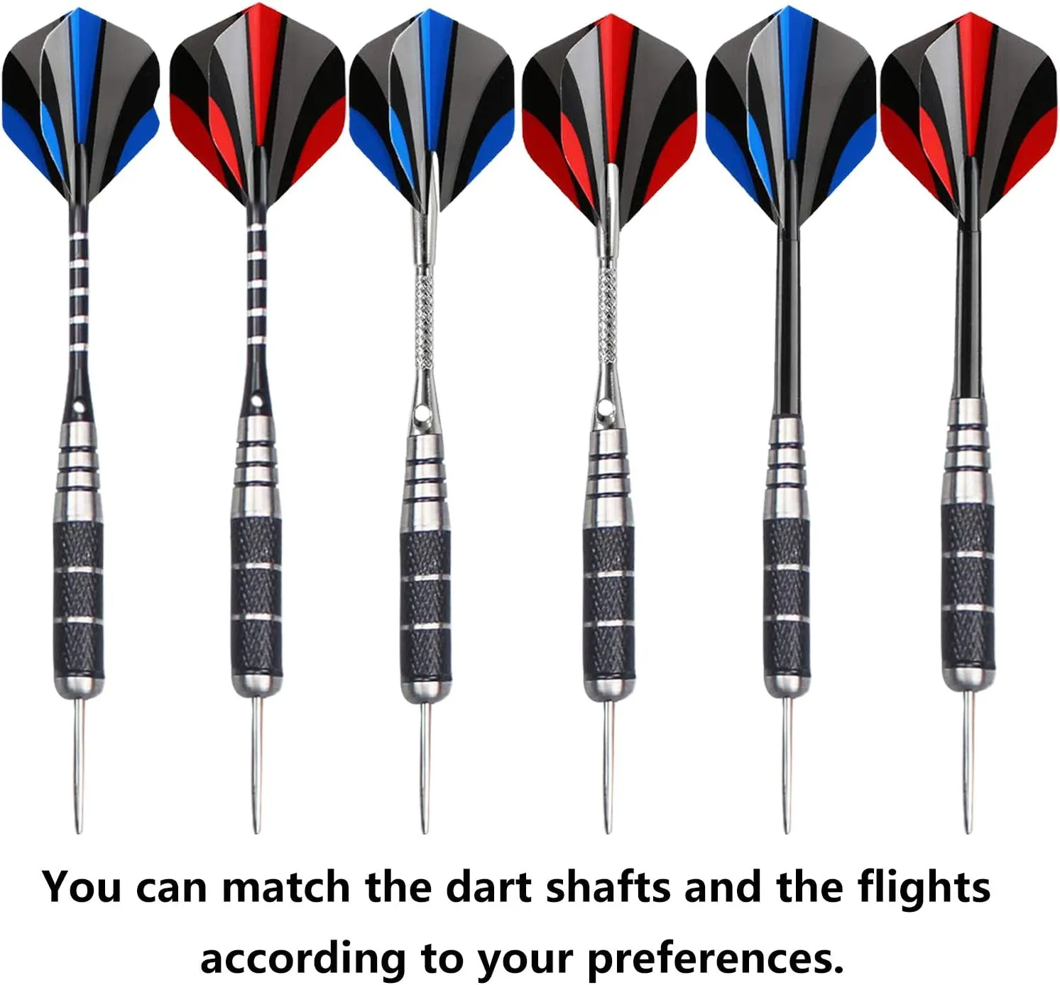 Darts Metal Tip Set Professional Metal Darts for Dartboard Steel Tip Darts with Nonslip Iron Barrel Aluminum Dart Shafts,Extra Flights,Dart Sharpener,Gift Box