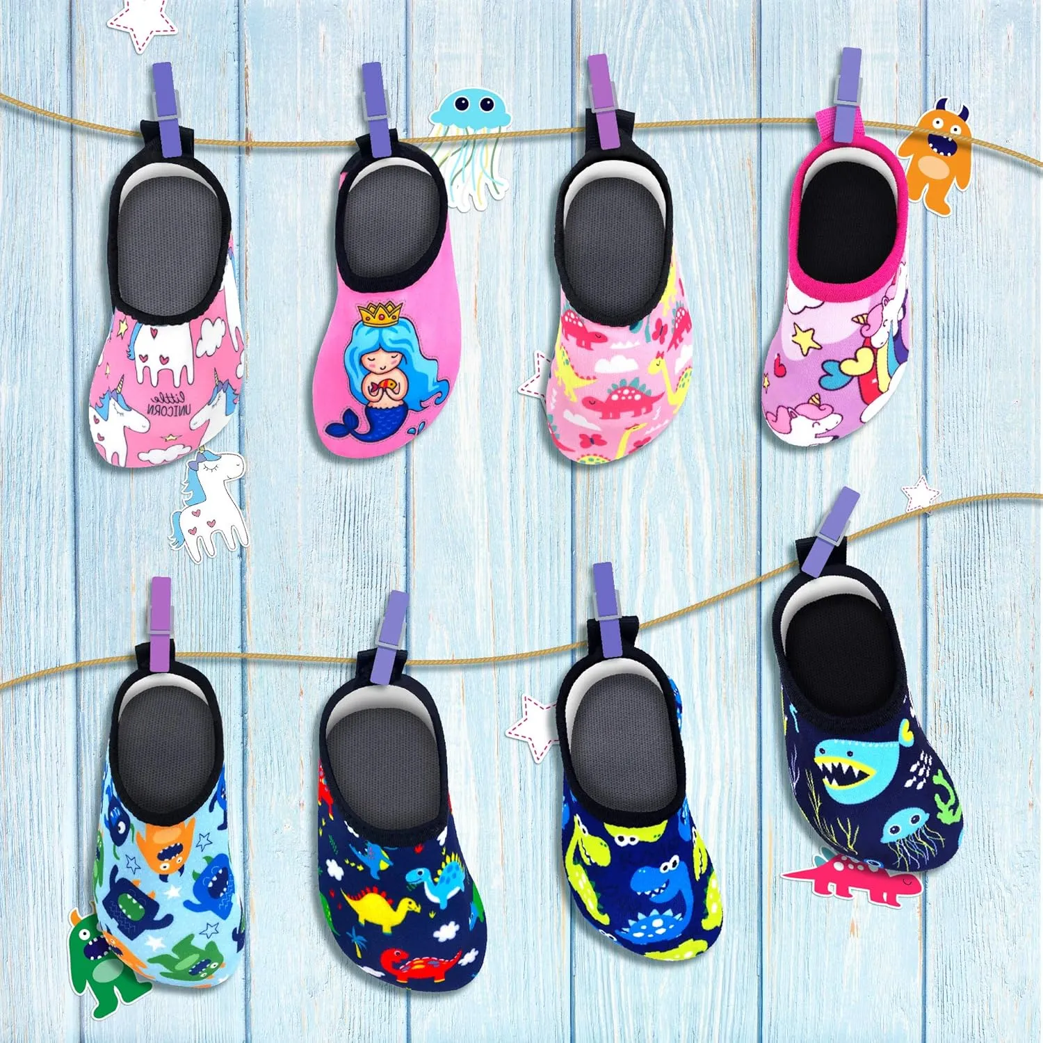 Dream Bridge Kids Water Shoes Quick Dry Barefoot Non-Slip Boys Girls Aqua Socks Shoes for Beach Outdoor Sports