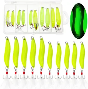 Fishing Lures,Fishing Spoons, Colorful Casting Fishing Spinner Hard Baits Tackle Single Hook for Trout Bass Salmon Freshwater Saltwater with Metal Hooks
