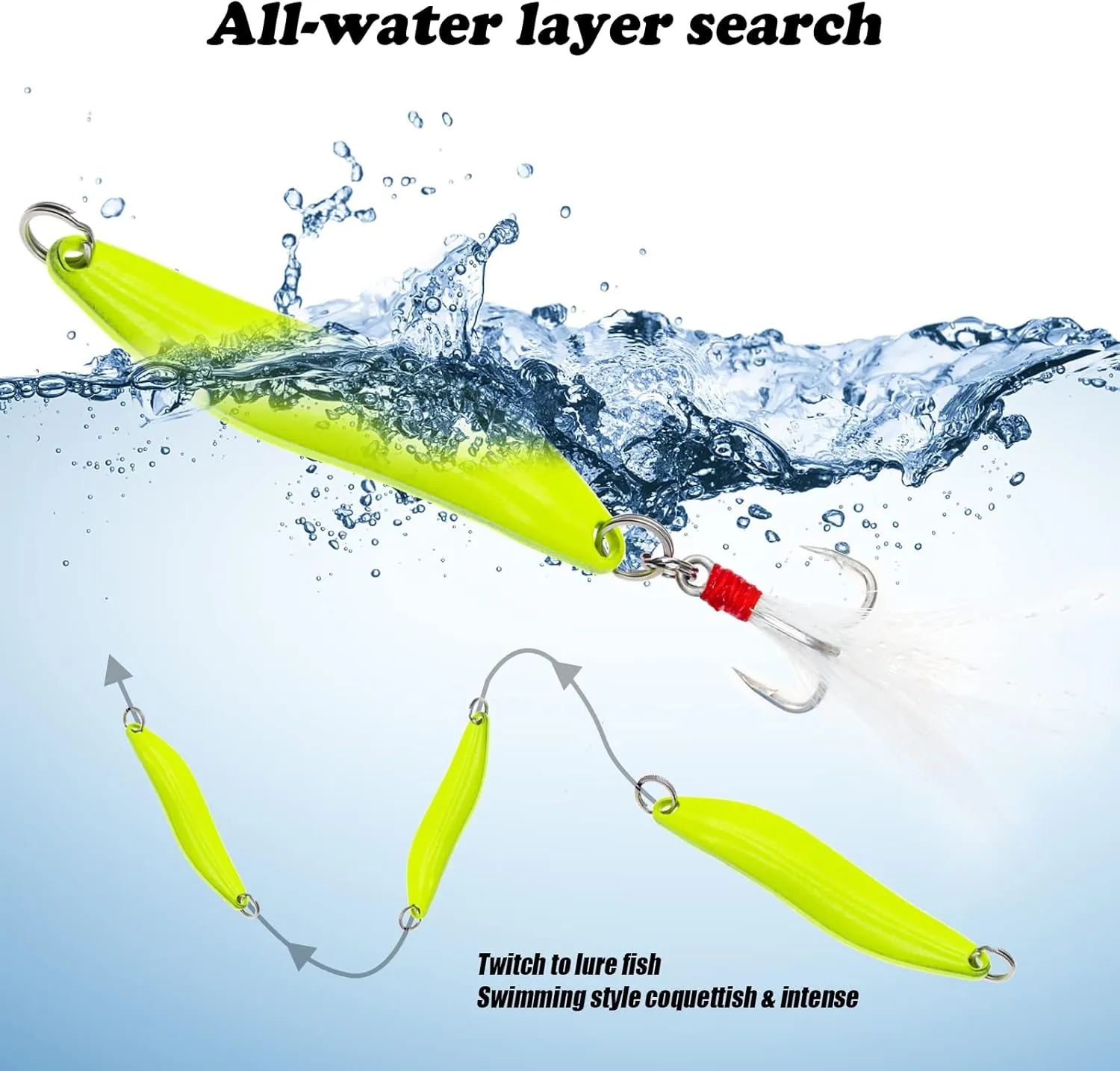 Fishing Lures,Fishing Spoons, Colorful Casting Fishing Spinner Hard Baits Tackle Single Hook for Trout Bass Salmon Freshwater Saltwater with Metal Hooks