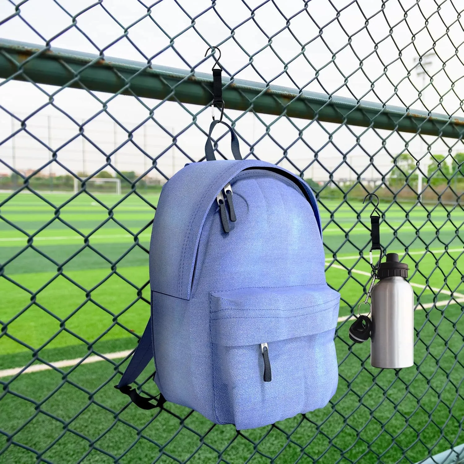 Hungdao Nylon Fence Hooks - Multifunctional Hanging Buckles for Baseball & Softball Equipment(Black Hook,12 Pieces)