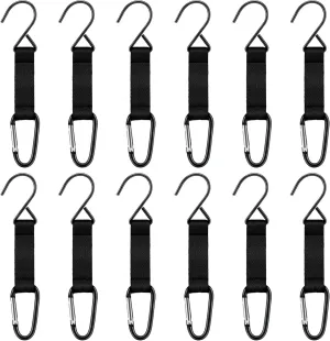 Hungdao Nylon Fence Hooks - Multifunctional Hanging Buckles for Baseball & Softball Equipment(Black Hook,12 Pieces)