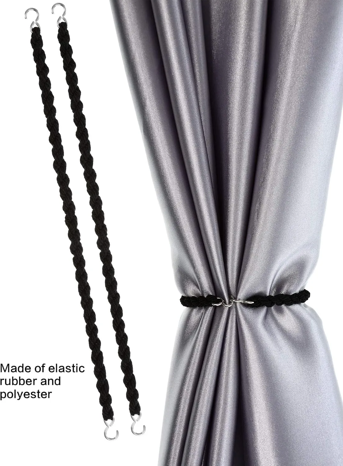 JOVITEC 12 Pieces Elastic Military Boot Bands Boot Blouses Military Straps Elastic Blousing Straps with Metal Hooks