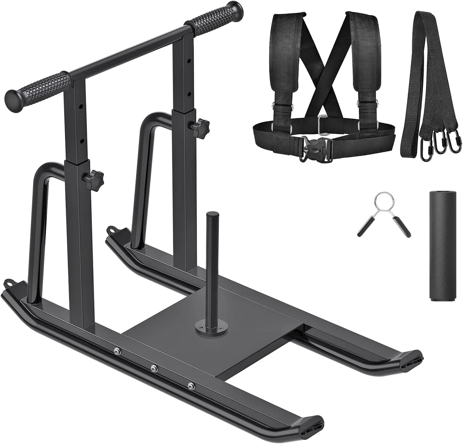 Kipika Weight Sled Fitness Sled Speed Training Sled Workout Sled, Adjustable Height Weight Training Sled, Enhance Muscle Strength and Explosive Power, Suitable for 1" & 2" Weight Plate
