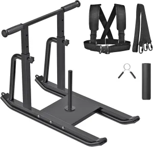 Kipika Weight Sled Fitness Sled Speed Training Sled Workout Sled, Adjustable Height Weight Training Sled, Enhance Muscle Strength and Explosive Power, Suitable for 1" & 2" Weight Plate