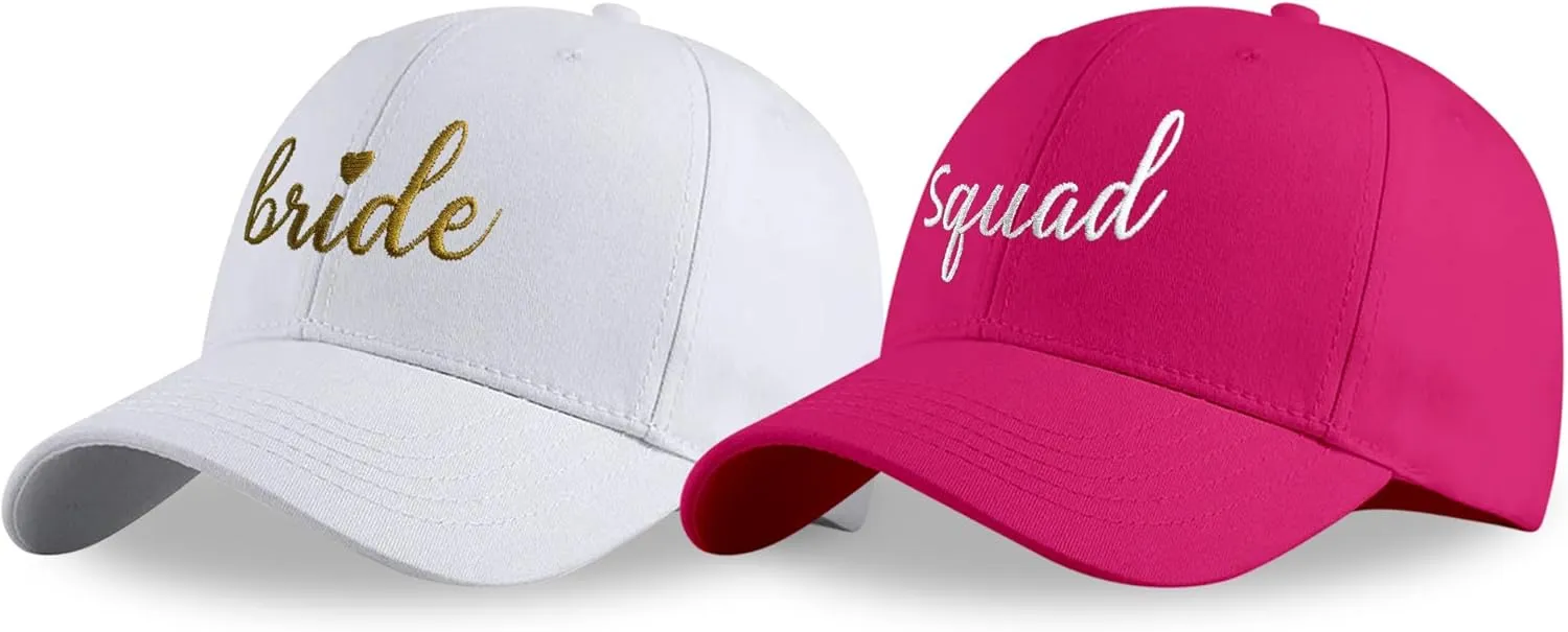 LADY&HOME Bachelor/Bachelorette Party Baseball Hats Set, Embroidered Adjustable Cotton Truck Caps