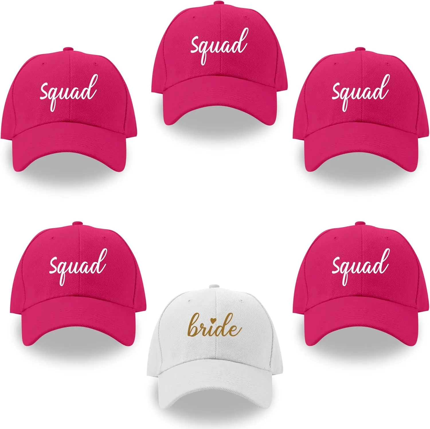 LADY&HOME Bachelor/Bachelorette Party Baseball Hats Set, Embroidered Adjustable Cotton Truck Caps