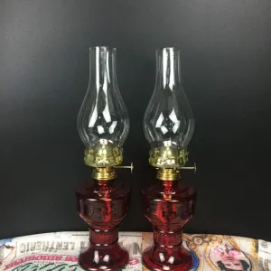 LED Camping Lamp,Emergency Lighting, Classical Nostalgic Oil Lamp Owner's Beacon Household Power Failure Emergency Light Outdoor Windproof Glass Camping Lamp 33Cm/Yellow Yellow (Color : Red) ( Color :