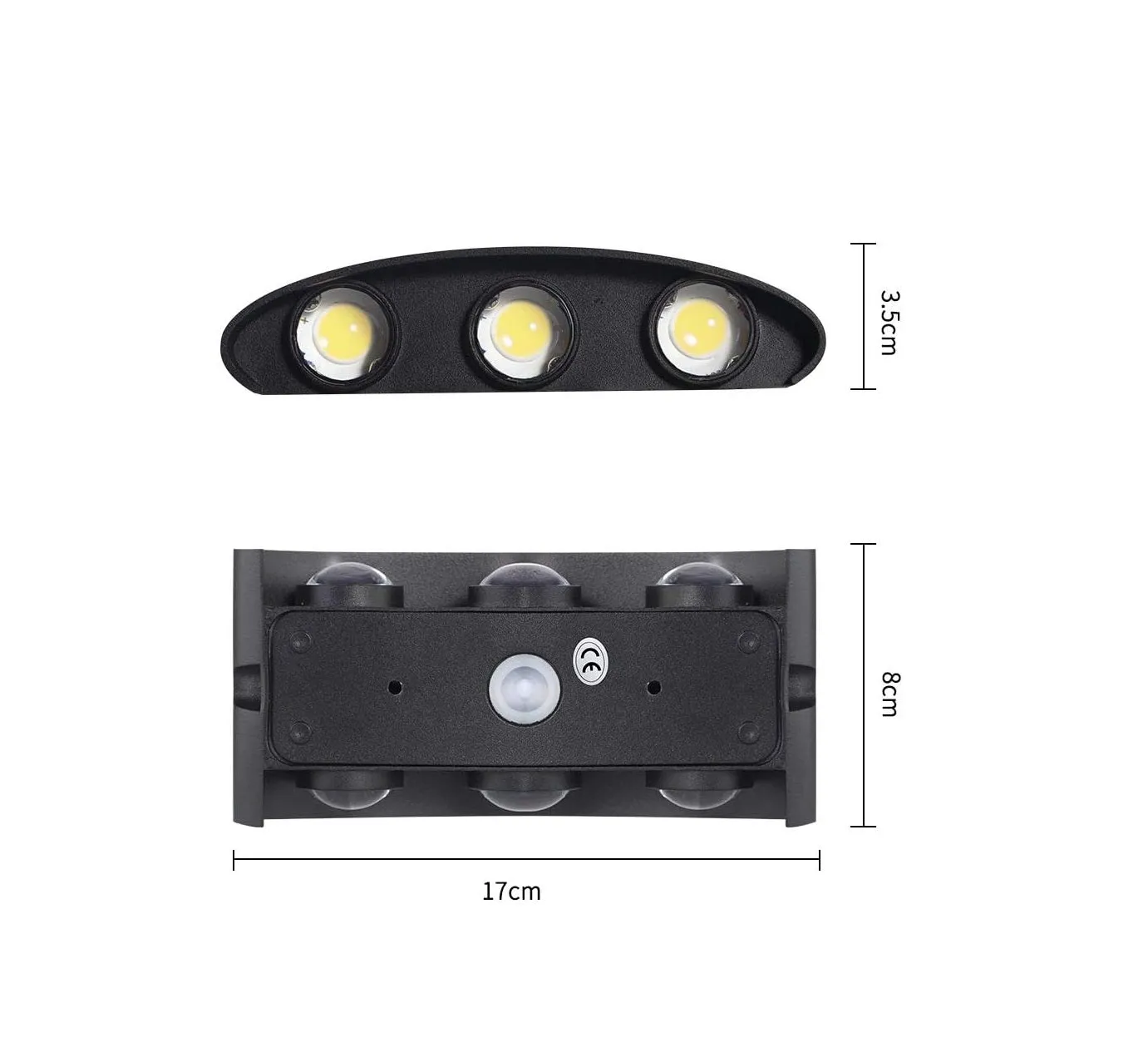 Lámpara De Pared Exterior Negra LED 6W 3000K Cálida. 170X80mm. Iluminación Exterior. Luminaria.