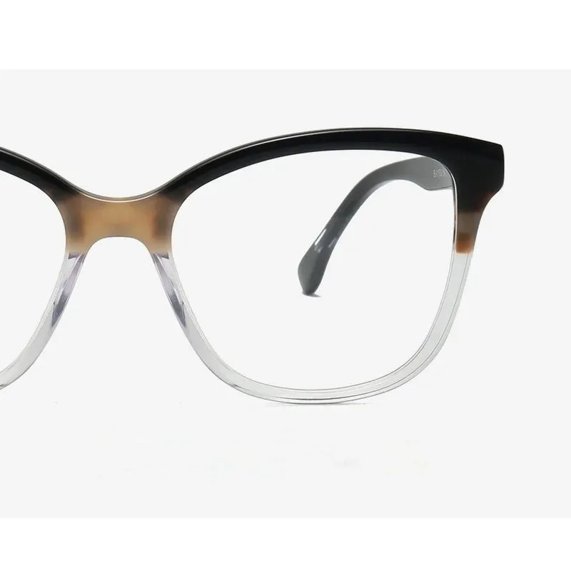 Muzz Women's Full Rim Big Cat Eye Thick Acetate Eyeglasses B1153