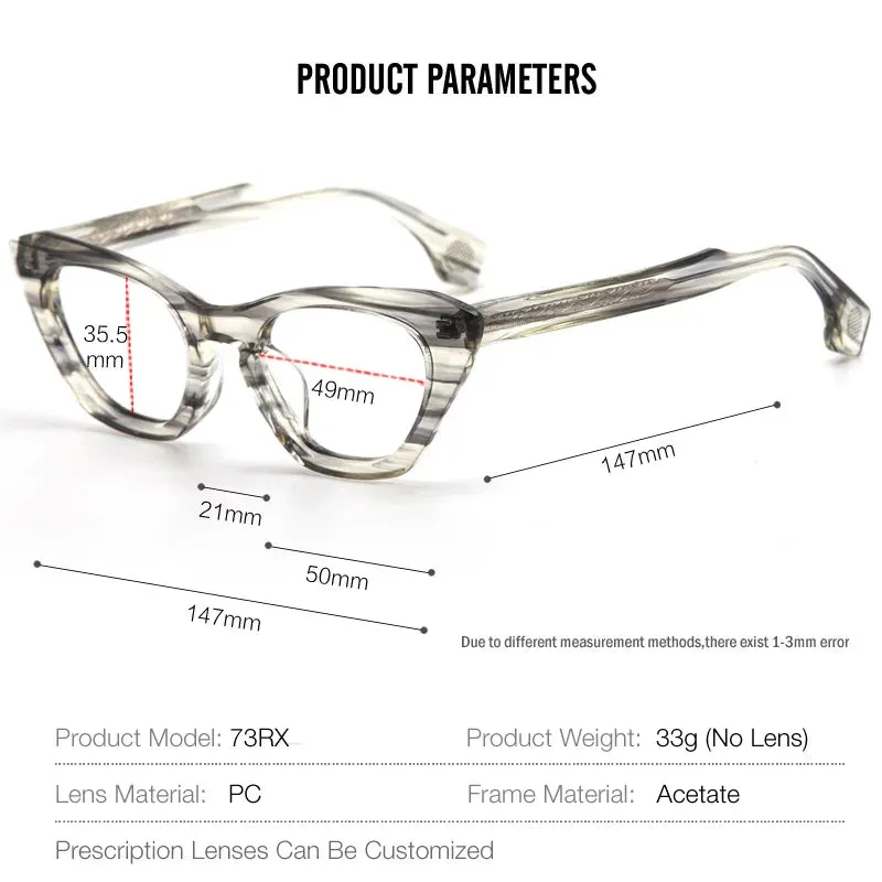 Muzz Women's Full Rim Cat Eye Acetate Eyeglasses 73rx