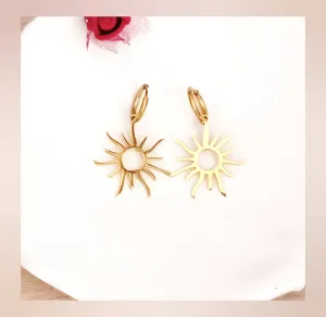 Pendientes Aros Sol acero