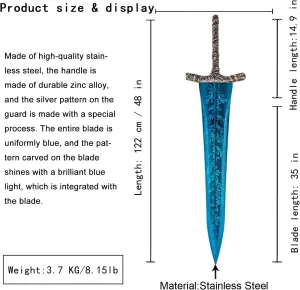 Real Metal Game Replica Props Dark Moon Greatsword 48inchs for Cosplay Display and Collection