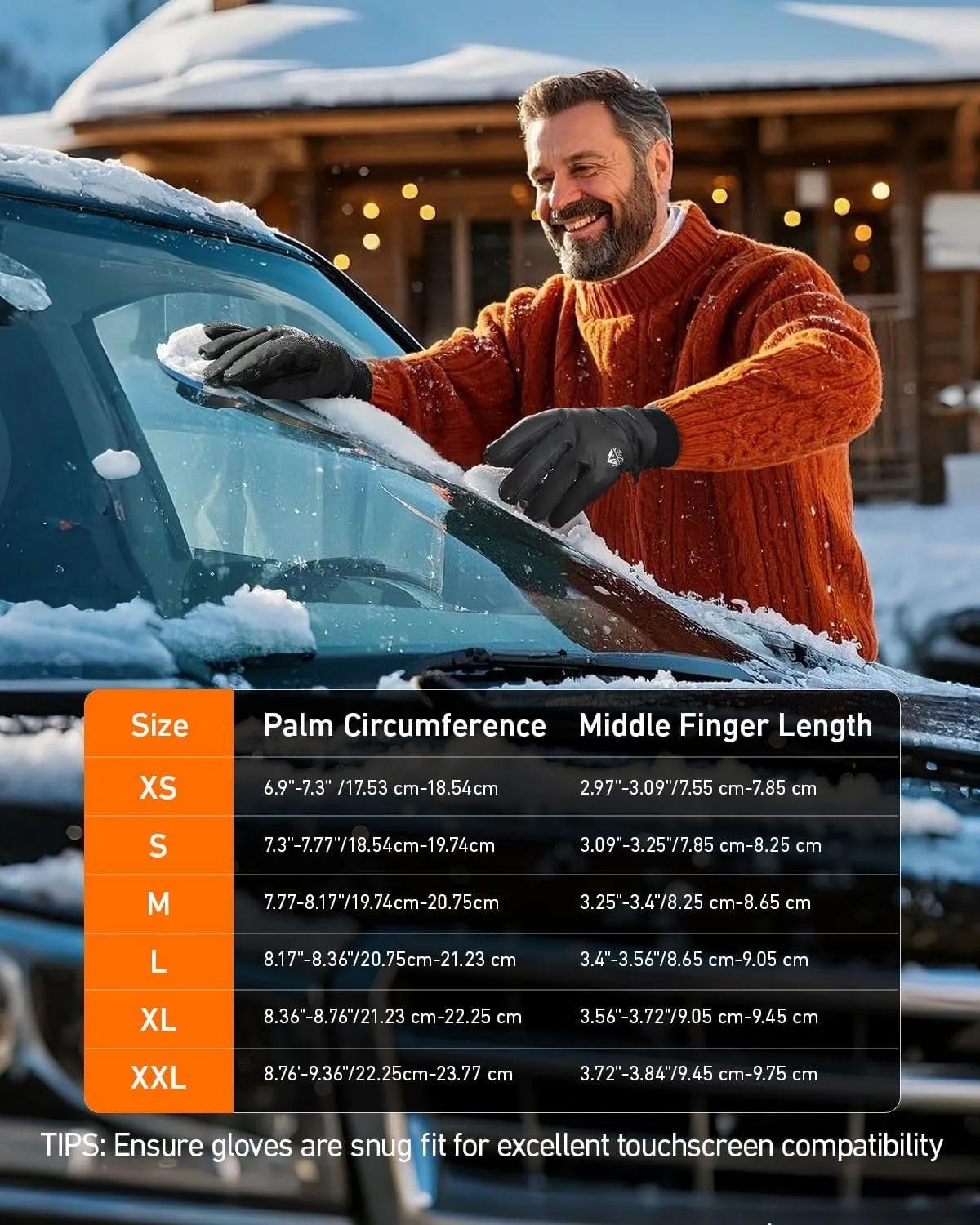 RIGWARL Winter Gloves for Cold Weather, Warm Snow Gloves Men Women, Skiing Glove with Touchscreen Fingers for Hiking Running