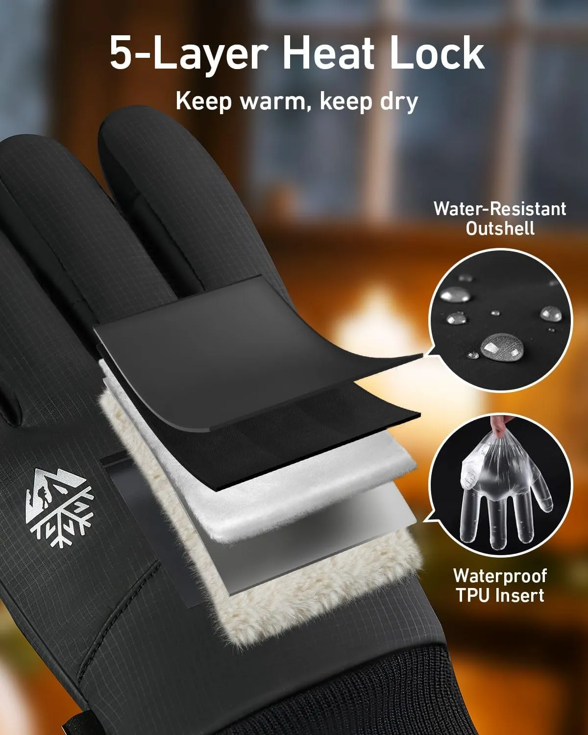 RIGWARL Winter Gloves for Cold Weather, Warm Snow Gloves Men Women, Skiing Glove with Touchscreen Fingers for Hiking Running