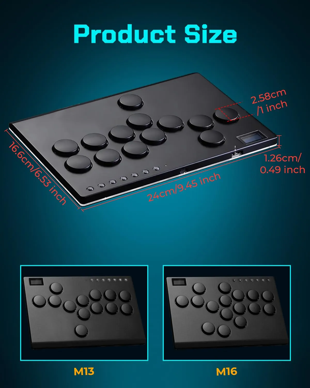 Sehawei Haute42 All Metal Arcade Stick 13Keys All-Button Controller with Custom RGB & Turbo Functions,Arcade Fighting Stick for PC/Ps3/Ps4/Switch/Steam-Supports SOCD