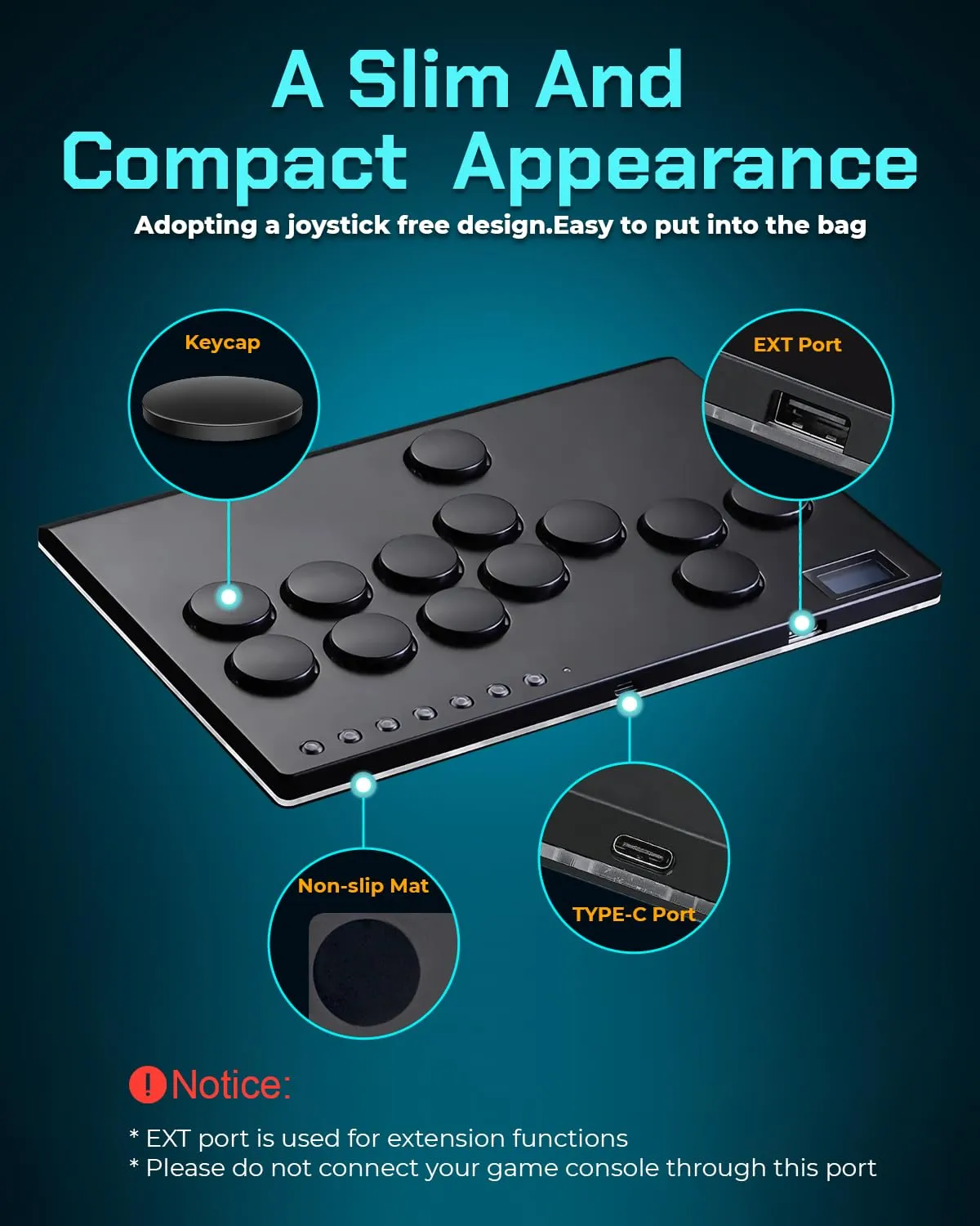Sehawei Haute42 All Metal Arcade Stick 13Keys All-Button Controller with Custom RGB & Turbo Functions,Arcade Fighting Stick for PC/Ps3/Ps4/Switch/Steam-Supports SOCD