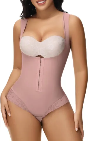 SHAPSHE Shapewear Bodysuit for Women Tummy Control Fajas Colombianas Waist Trainer Girdle Thong Open Bust Body Shaper