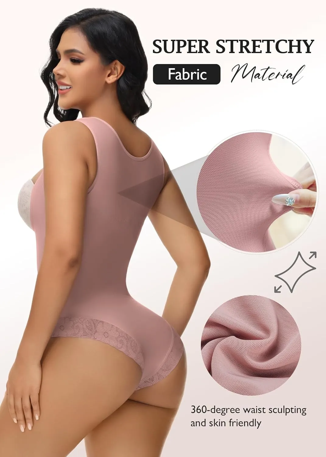 SHAPSHE Shapewear Bodysuit for Women Tummy Control Fajas Colombianas Waist Trainer Girdle Thong Open Bust Body Shaper