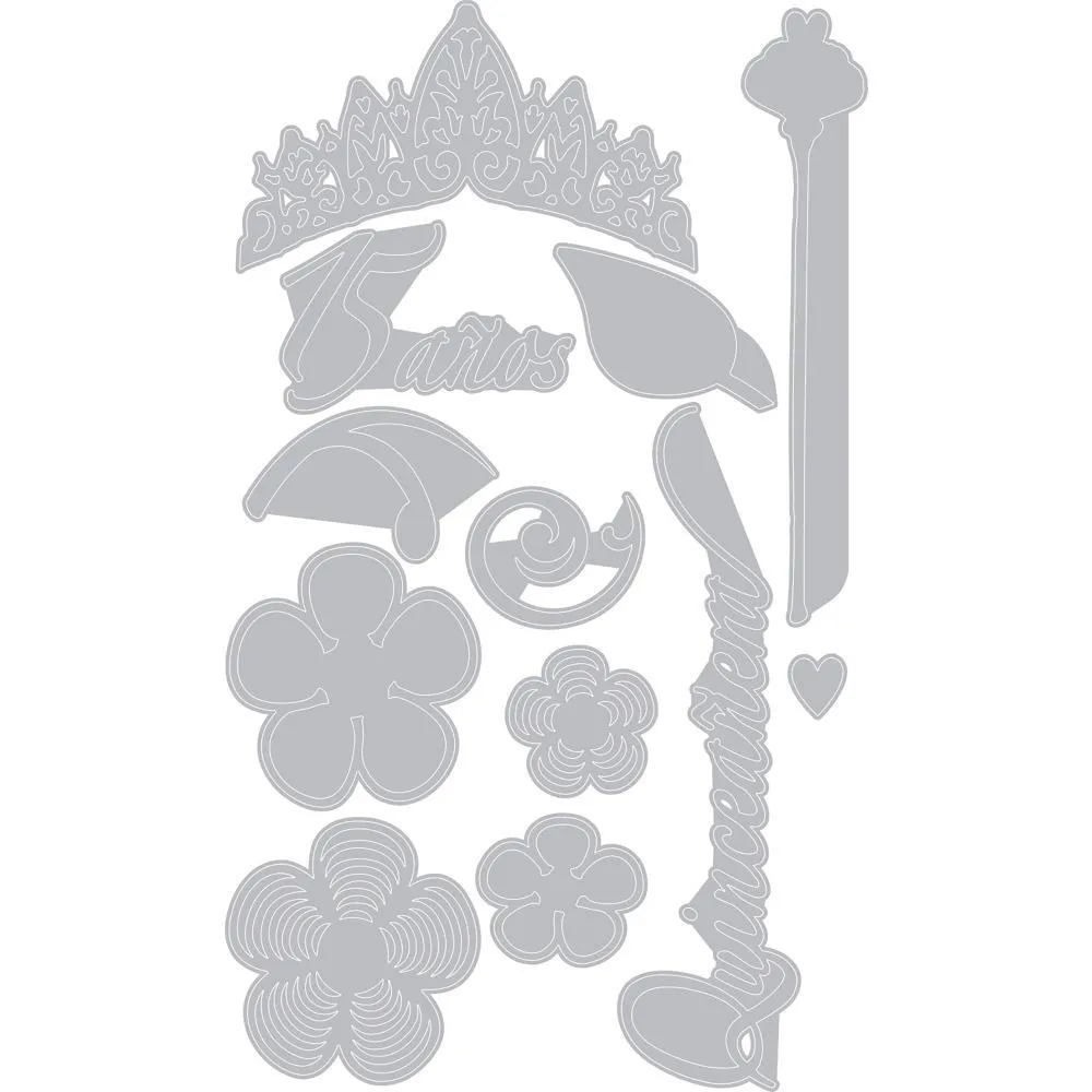 Sizzix Thinlits Dies By Luisa Elena Guillen-K 12/Pkg - Set De Quinceanera*