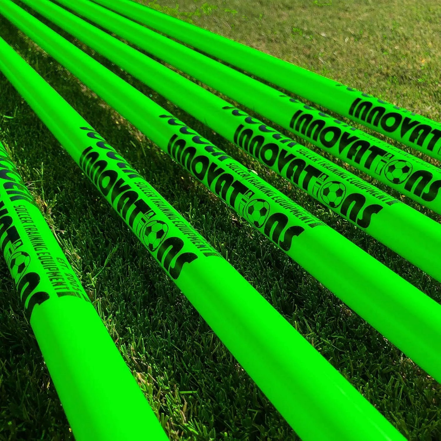 Soccer Innovations 1-Inch Speed and Agility Training Poles with Metal Spike, Set of 6