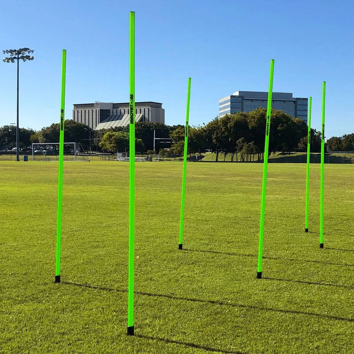 Soccer Innovations 1-Inch Speed and Agility Training Poles with Metal Spike, Set of 6