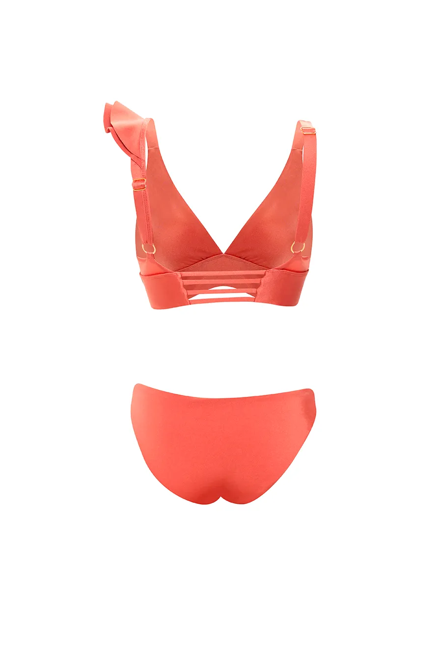 Soleil Ruffled Copper Bikini Top