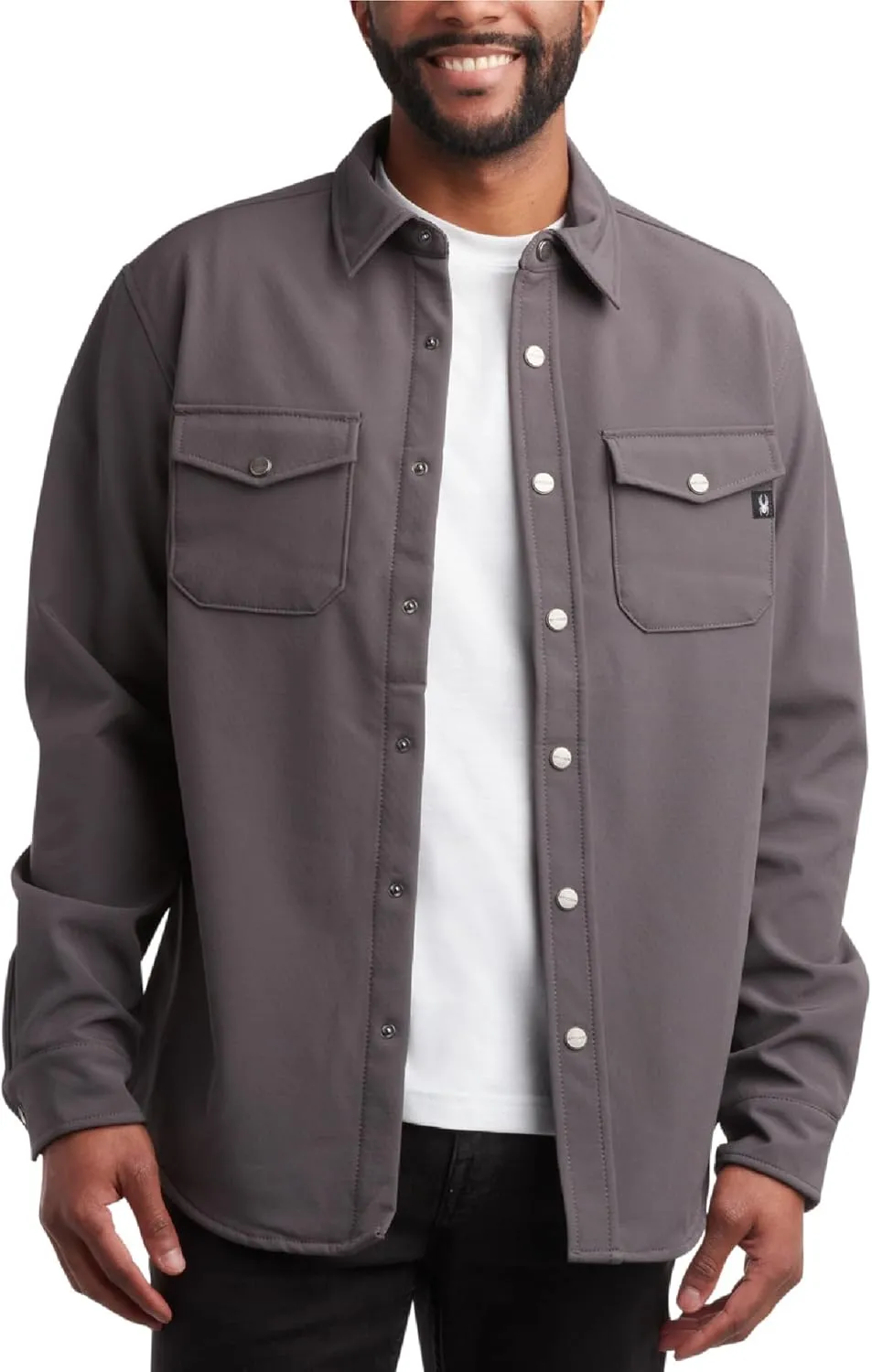 Spyder Men's Softshell Shirt Jacket - Wind Resistant Polar Fleece Bonded Long Sleeve Button Down Shirt for Men (Sizes: S-XXL)