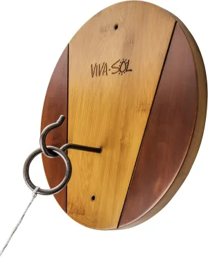 Triumph Sports Viva Sol Premium Bamboo Walnut Finish Hook and Ring Target Game for Use Indoors and Outdoors , 8.00 x 8.00 x 1.00"