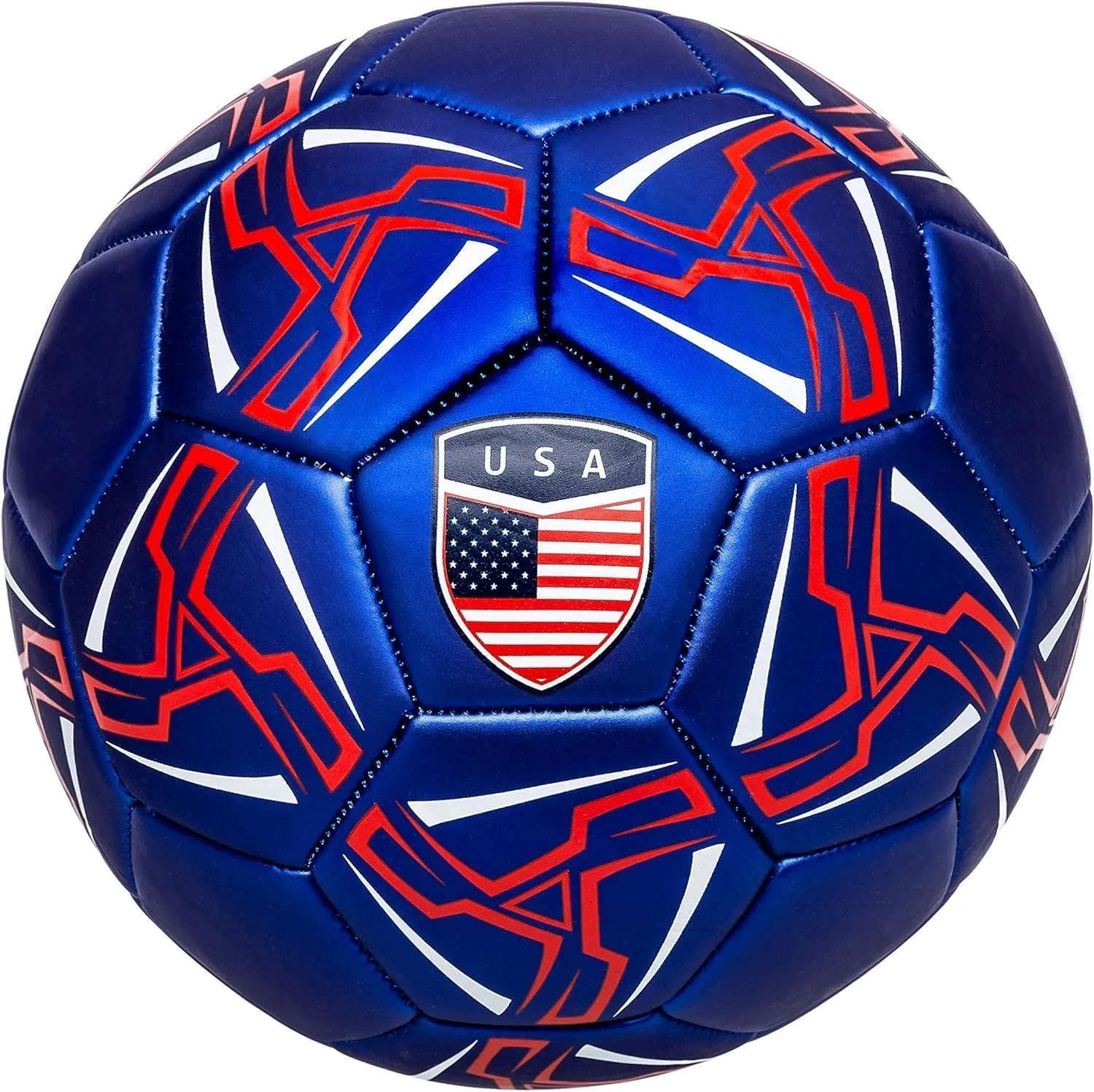 Western Star Soccer Ball USA Size 3 & Size 4 & Size 5 - Official Match Weight - 4 Colors - Youth & Adult Soccer Players - Attractive and Durable Design