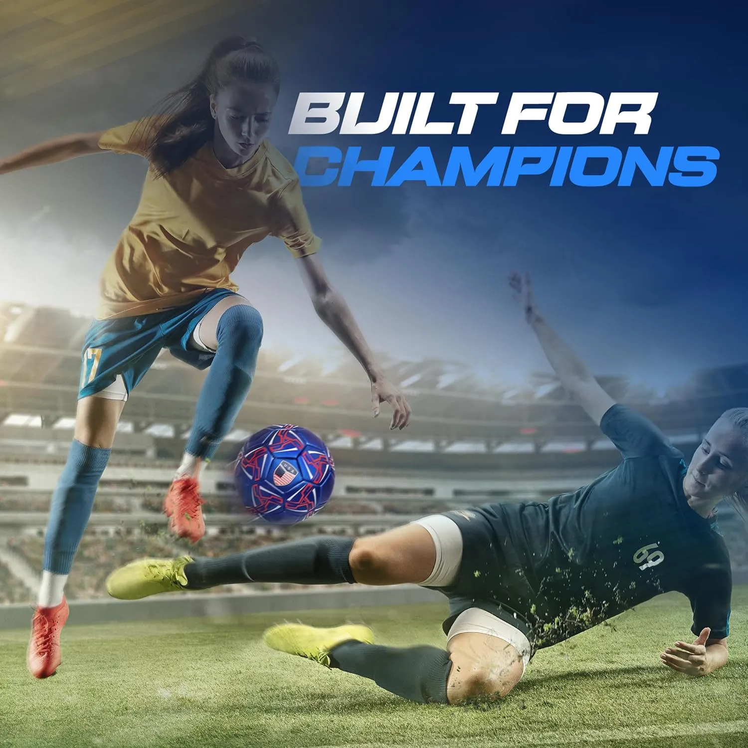 Western Star Soccer Ball USA Size 3 & Size 4 & Size 5 - Official Match Weight - 4 Colors - Youth & Adult Soccer Players - Attractive and Durable Design