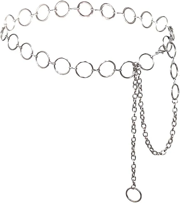 Women Long Tassel Waist Chain Belt Multilayer Body Belly Chain Metal Gold Silver Waist Chain Belt for Women Dress