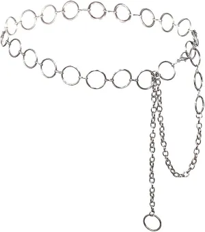 Women Long Tassel Waist Chain Belt Multilayer Body Belly Chain Metal Gold Silver Waist Chain Belt for Women Dress